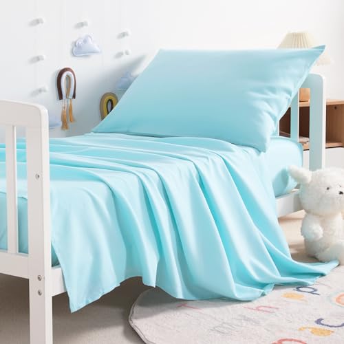 NTBAY Toddler Microfiber Sheet Set, 3 Piece, Light Blue