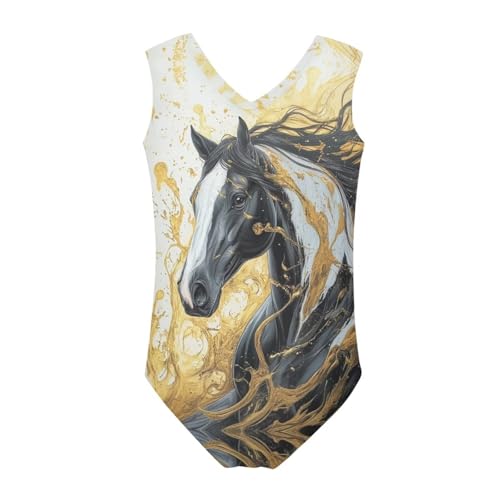 Image of Xpyiqun Swimsuits for Girls 3-14 V Neck Sleeveless Bathing Suit Summer Sport One Piece Swimwear Beach Swimming