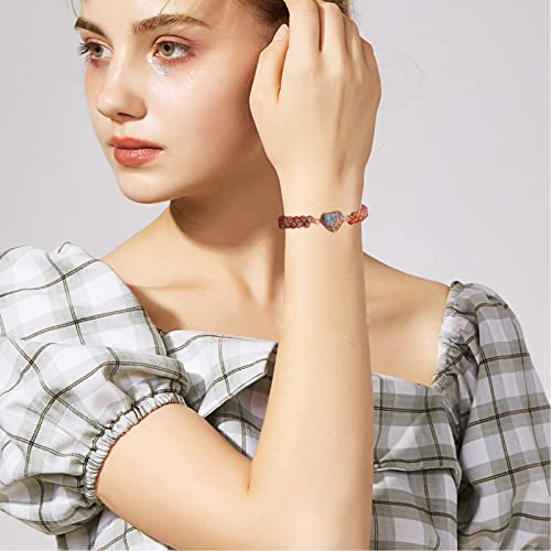 Image of LIU JUN Mothers Day Gifts for Mom Grandma, Agate /Amethyst /Emperor Jasper Bracelets for Women Teen Girls Mothers Day Gifts for Mom from Daughter Gift for Grandma Aunt Sisters Women (Pink)