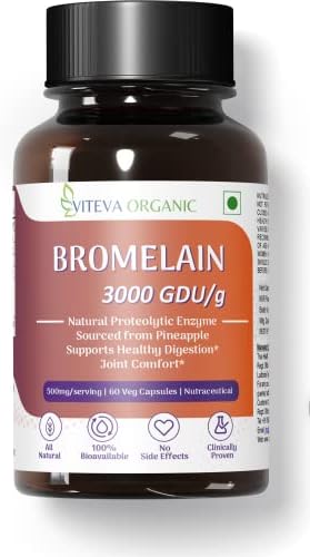 Bromelain 500Mg Digestive Enzyme Supplement 3000 GDU Per Gram For Joint Support Gas And Bloating Relief Constipation Aid Anti Inflammation Formula With Pineapple Extract 60 Capsules