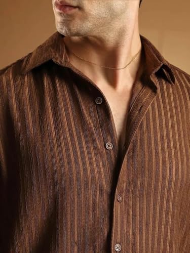 Image of DEELMO Men's Regular Fit Solid Soft Touch Textured Shirt || Casual, Formal and Bussiness Wear || (Available in Plus Size)