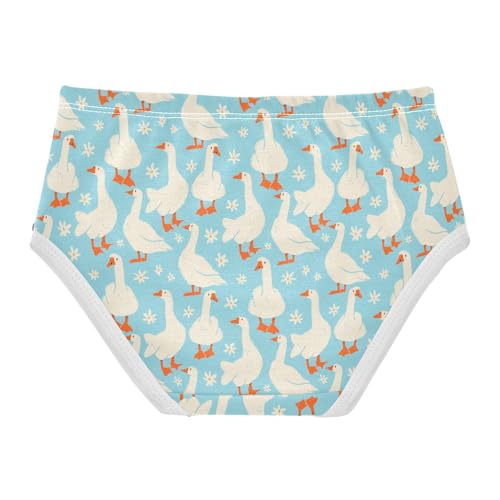 Girls' Underwear White Duck Flower Cotton Stretch Comfort Toddler Panties2