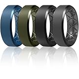 Egnaro Silicone Ring For Men 9mm Wide 2.5mm Thick, Rubber Wedding Bands Ergonomic Breathable Design, Flexible Engagement Rings