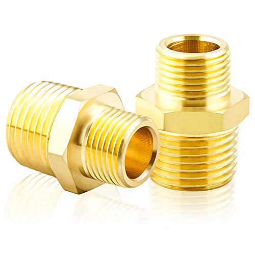 One-Day Sale: Up to 60% Off TAILONZ PNEUMATIC Pipe Fitting and Air Hose Fitings Hex Nipple Coupling Set - 3/4-Inch NPT x 1/2-Inch NPT,Solid Brass Male Pipe（Pack of 5）