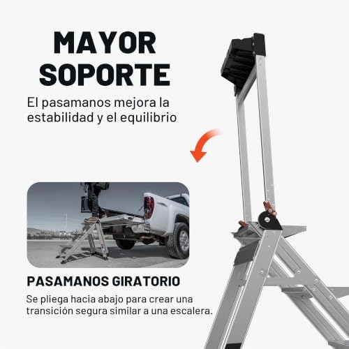 Escalera de 2 pasos Little Giant Ladders 11902 Jumbo, aluminio resistente 4