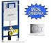 Geberit 111.335.00.5 In Wall Toilet Carrier Frame with Actuator Plate (Carrier with Sigma01 Actuator, Chrome)