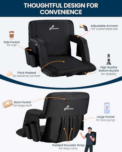 image for Sportneer Stadium Seating for Bleachers, Stadium Seats with Back Suppo