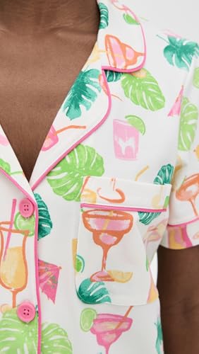 Image of Bed Head PJs Womens Matching Pajamas - Soft Organic Short Sleeve Button Down PJ Shirt & Shorts Set - Sleepwear & Loungewear