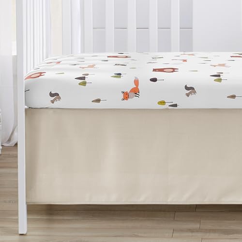 Image of Sweet Jojo Designs 3-Piece Baby Crib Bedding Set (Woodland Animals) for Boys or Girls, Infants /Nursery incl. Blanket, Fitted Sheet and Crib Skirt (Neutral Theme, Woods, Forest Animal, Bear, Deer Fox)