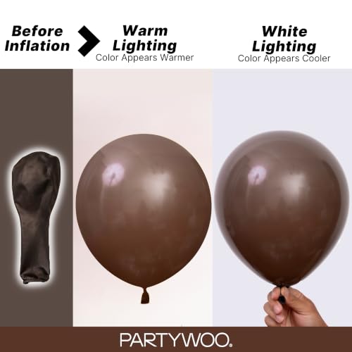 Image of PartyWoo Dark Brown Balloons 50pcs Boho Coffee Neutral Fall Color 12 Inch | Balloons for Bachelorette Baby Shower Anniversary Thanksgiving Birthday Autumn Theme Party Decorations Brown-F20