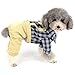 Zunea Dog Plaid Jumpsuit with Bow Gentle Overalls Formal Puppy Outfits Costume Western Four Legs Rompers Party Wedding Pet Cats Clothes for Small Dogs Boy Khaki M