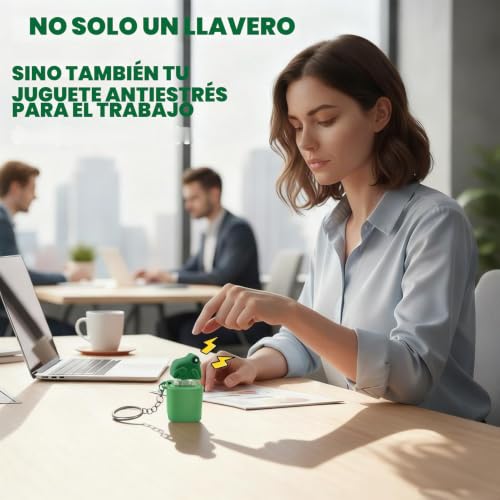 Miniatura 5 de Taimeimao Llavero De Rana, Llavero Con Luz Y Sonido Que Grazna, Juguete Anti-Estrés Ranita, Alivio Del Estrés Sensorial Para Adultos Y Niños, Ayuda A La Concentración Y A Liberar El Estrés