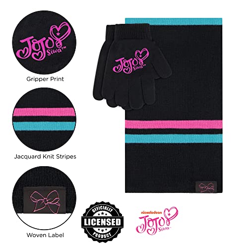 Nickelodeon Girls Winter Hat, Scarf, And Kids Gloves Sets, Jojo Siwa Beanie For Ages 4-7