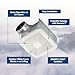Broan-NuTone QT Series Very Quiet 110 CFM Ceiling Bathroom Exhaust Fan with Humidity Sensing, .4 Sones, ENERGY STAR Certified