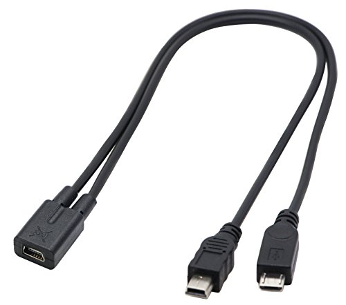 Cable duplicador Mini USB hembra con salidas Micro y Mini USB para carga 6