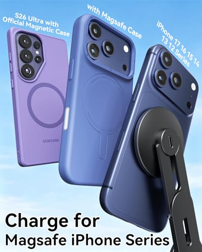 Charge rapide magnétique et support 360° pour iPhone 17 avec fixation pliable Tesla - 7