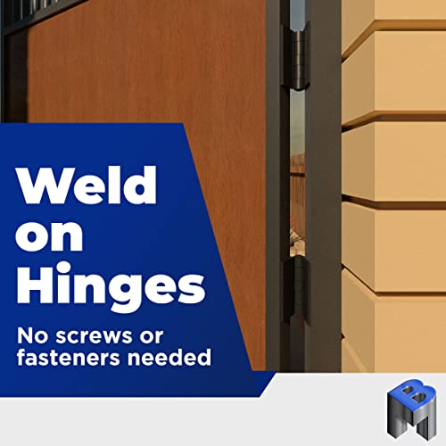 Bobco Metals 3" Heavy Duty Weldable Hinges - Steel Butt Hinge Design For Heavy Gates & Doors - Long Lasting - Corrosion & Rust Resistant - 2 Pairs #TOP5