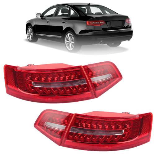 4PCS Outer & Inner LED Rear Light Assembly Fits For Audi A6 C6 S6 RS6 2009 2010 2011 2012 Tail Brake Stop Lamp