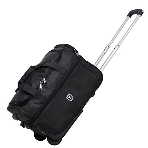 LZG Expandable Soft Rolling Tote Travel Bag Suitcases with Wheels, Waterproof Rolling Duffel Bag Wheeled Business Carry on Luggage, Overnight Weekender Bags for Women Man