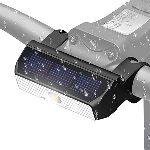 Seasaleshop Eclairage Velo Lumiere Charge Automatique Solaire,Impermeable IPX6 VTT Lampe Vélo Lampe Arrière et Avant Adapter à Tous Les Vélos