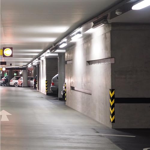 Reflective Rubber Wall Corner Guards with Yellow Stripe Parking Stopper Corner Guards, for Garage, Parking Lot, Warehouse, Office(150cm/59in)