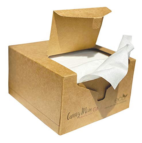 CannyMum Toallitas de bambú suave biodegradables para bebé, 200 toallitas secas sin productos químicos