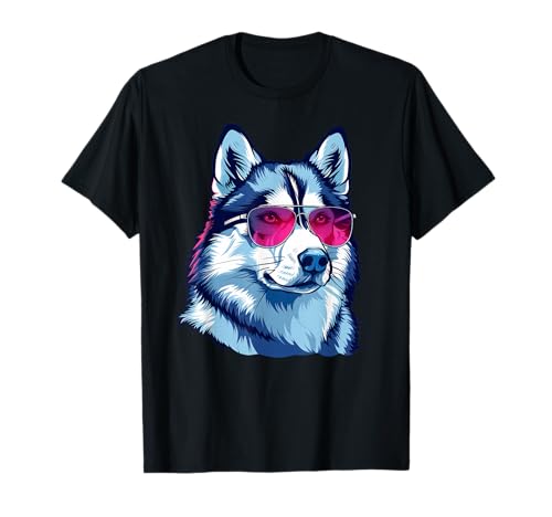 Siberian Husky Dog Sunglasses T-Shirt