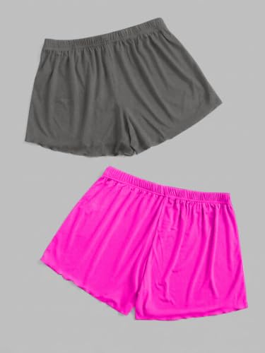 Image of Floerns Women's Plus Size Solid Pajama Shorts 2 Pack Soft Lounge Sleep Shorts