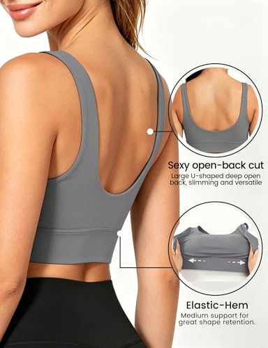 Image of Buauty Sports Bras for Women, High Support Sport Bra Workout Built in Bra Scoop Neck U Back Yoga Sports Bra