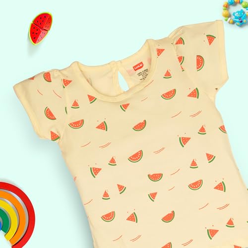 Image of LuvLap Baby Girls Regular Fit 100% Cotton Half Sleeves Girls Top Pack of 5