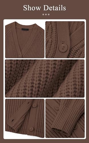 Image of PRETTYGARDEN Womens Sweaters 2025 Long Sleeve Open Front Chunky Cardigan Sweaters for Women Dressy Short Cardigans