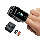 LOOKEE A310 Premium Pulse Oximeter Finger Heart Rate Oxygen Monitor | Proudly Canadian | SpO2 Blood Oxygen Level | Medical Accuracy, Alarm & PI | OLED Display | Carry Case & Batteries | Black