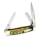 Old Timer 108OT Junior 4.7in S.S. Traditional Folding Knife with 2in Clip Point Blade and Wood Handle for Outdoor, Hunting, Camping and EDC