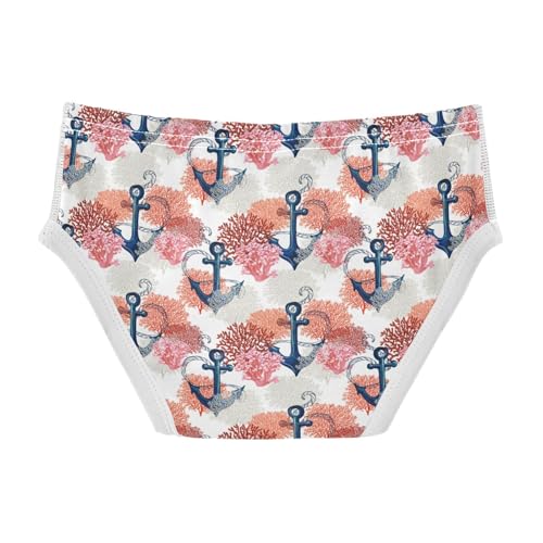 visesunny Boys Potty Training Underwear Blue Anchor Coral Breathe Cotton Briefs Size 2T-8Y for Toddler2