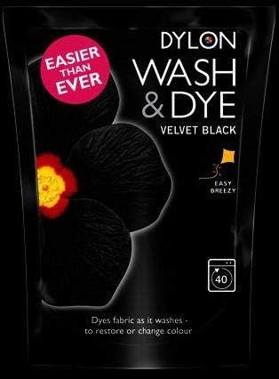 Pack of 2 Dylon Large 350 grams Velvet Black Hand or Machine Wash Clothes Fabric Dye Colour Restorer