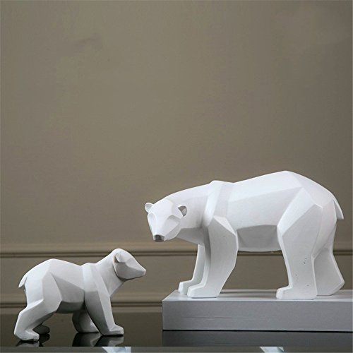 Ours polaire blanc sculpture abstraite pour décorer un bureau - 4