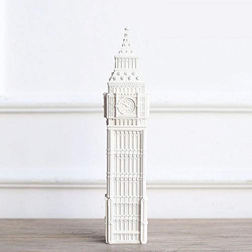 Figurine de cathédrale blanche : décoration de salon moderne et ornement d'étagère en résine