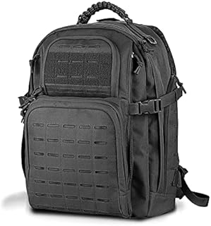 WINCENT Military Backpack, Large 3 Day Tactical Backpack for Men Work Camping Army Molle Assault Pack Utility Bug Out Bag 45L Black