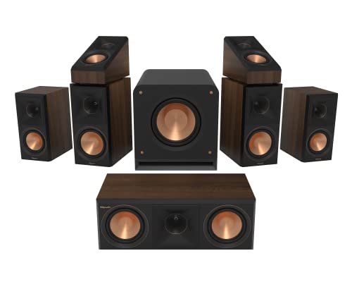 Klipsch 5.1.2 Walnut System - Model RP-600M II, RP-500C II,