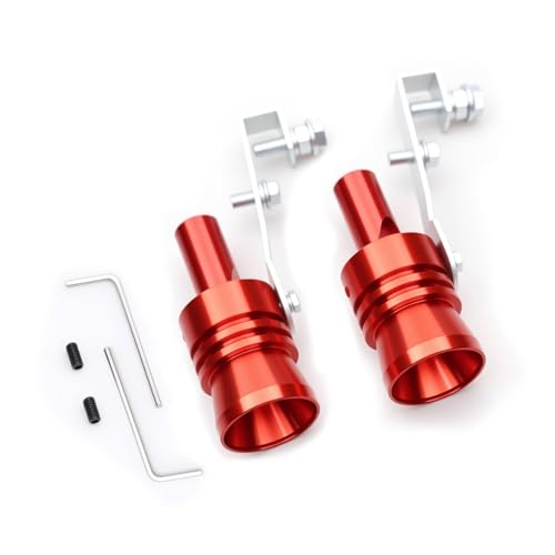 Aluminum Alloy Universal Turbo Sound Exhaust Muffler Pipe Whistle Car Roar Maker Red (RED, XL)