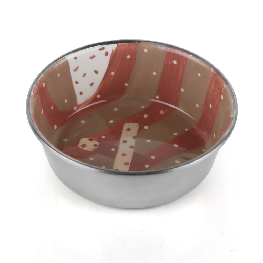 PAWPOURRI Hand Painted Multicolour Anti-Skid Stainless Steel Water and Food Feeding Bowl for Adult Dogs, Puppies, Cats |Stainless Steel | Anti-Skid | Easy to Clean Pet Feeder - 13 CM (B0BLCRTXVP) Amazon Price History, Amazon Price Tracker