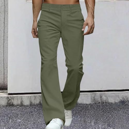DuDubaby Men's Relaxed Vintage 60s 70s Bell Bottom Stretch Fit Classic Comfort Flared Flares Retro Leg Disco Pants2