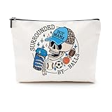 Boy Mother Mom Gifts Funny Makeup Bag Baseball Soccer Football Basketball Sports Gifts Skeleton Cosmetic Bag Sports Mama Zipper Pouch Gifts for Mom Women Sports Coaches Birthday Gifts