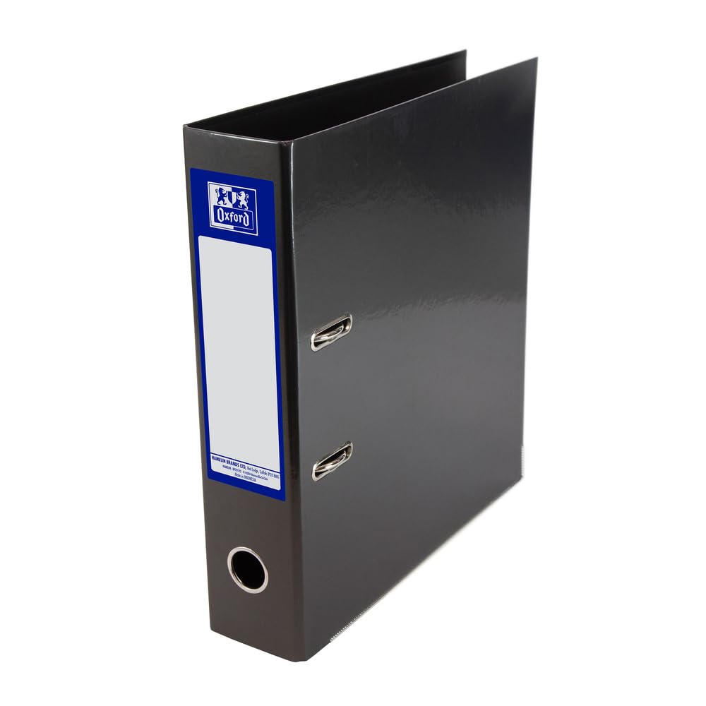 Oxford 70mm Lever Arch File Laminated A4 Black (400107435)
