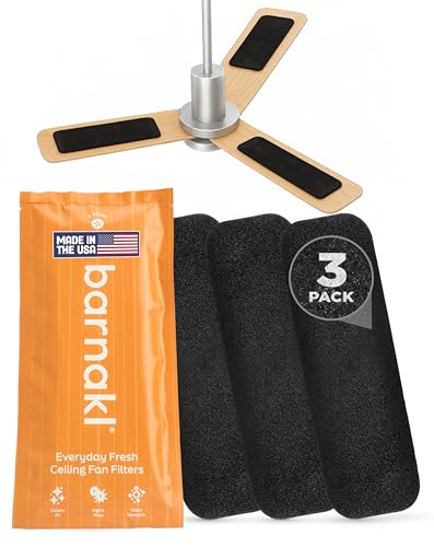 Barnakl Ceiling Fan Air Purifier Pads, Activated Coconut Shell Carbon Filters Trap Dust, Odors...