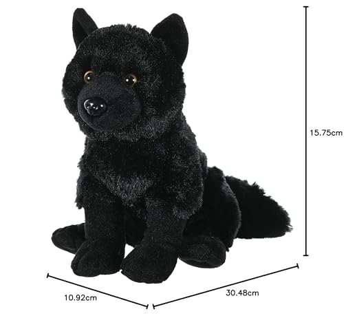 Wild Republic Cuddlekins Schwarzer Wolf, Stofftier, Baby-Geschenk für Mädchen und Jungen, Kinder Plüschtier, Kuscheltier Für Babys, Spielzeug aus Recyclingmaterial, 30 cm