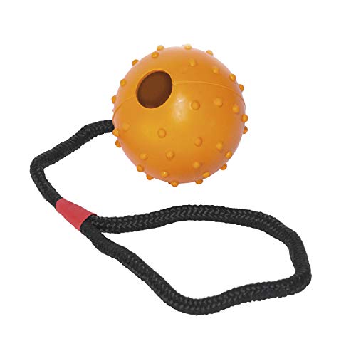 Image of Dog ball - ball round rope with GLORIA - 7 cm x 30 cm long - Ball flexible and tough - dog toys - rubber ball - Assorted Color