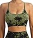 L9 OVESPORT Women's Sports Bras Tie-dye Seamless Workout Criss Cross Gym Yoga Strappy Crop Bra Military Green