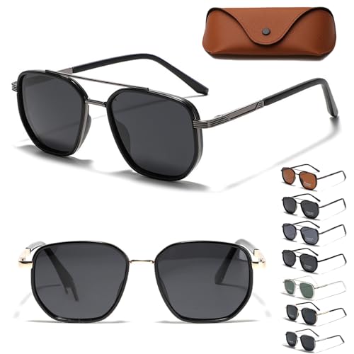 Zen Zest Sunglasses, Metal Square Frame Sunglasses, Retro Gradient Sunglassess Uv400 Protection, Square Polarized