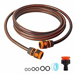 YIYAYOO Short Hose Pipe 5m Garden Hose Connection Set for Extension Reel Cart to Tap, Small Hose Pipe and Connector, Short Garden Hose with Connectors Tap Adapter, Small Hosepipe 5m